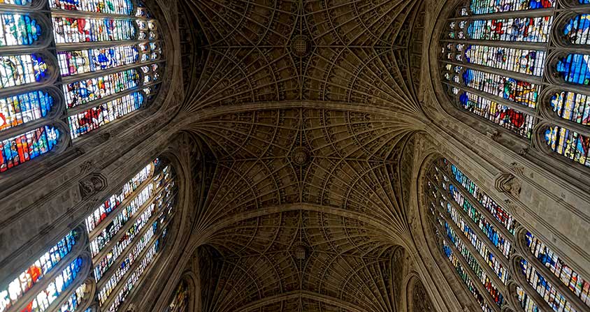 View of ceiling of King's College, Cambridge